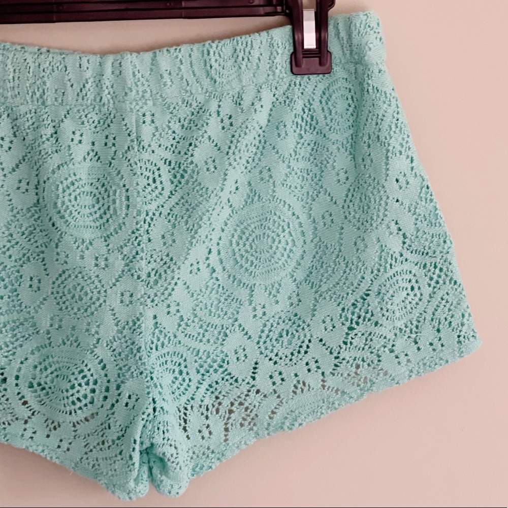 Aerie Teal Crochet Shorts Size Small - Picture 8 of 9